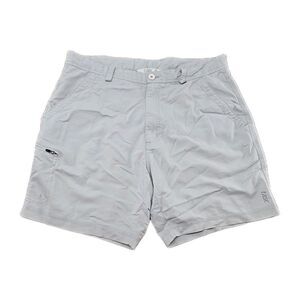 Tasc Mens Flat Front Performance Bamboo Short Light Gray Zip 6.75" Ins Size 32